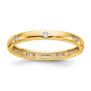 14k Yellow Gold 1/10CT Polished Bezel Set Diamond Eternity Band