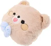 Car Seat Pillow Bear Bowknot Headrest Soft Plush Pillow for Cervical Support Travel Pillow