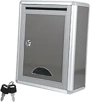 KITANDOVE Small Wall Mounted Aluminium Alloy Complaint Suggestion Box with Lock Durable Post Box for Secure Mail Ballots Checks Lightweight Design for Office Use