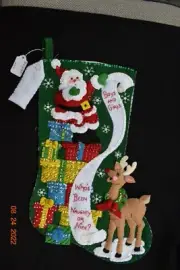 NEW Handmade 18" Bucilla The List 2017 Felt Stocking