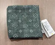 $250 Mens BRUNELLO CUCINELLl Geometric Pattern Print Wool Pocket Square Green
