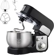 Stand Mixer, High-Power Table Mixer, with Three Mixing Heads with Different Functions, 300W, 6 Gears Can Be Adjusted, 3l Stainless Steel Bowl with Splash Guard, Suitable for Kitchen