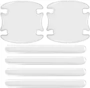 AIMALL 8PCS Car Door Handle Scratch Protector Clear Anti-Collision Strip Sticker Accessories, Durable Anti-Collision Strips Stickers for Various Car Models