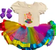 Peppa Tutu Birthday Party Dress Rainbow 3rd Birthday Fairy