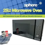 Sphere Caravan Microwave Oven 25L 900W Mirror Finish Fitted in Jayco Expanda, RV