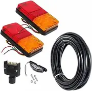 10 Led Trailer Tail Lights Plug Number Plate Light Kit 5 Core Wire 8M Reflector 10-30v UTE