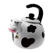 Whistling Tea Kettle for Stove Top Enamel on Steel Teakettle Cow Design Teapo...