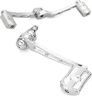 Heel Toe Shifter Levers Chrome Brake Arm Kit Shift Lever W/Shifter Pegs Skull Head Fit for Harley Touring CVO FLHX FLHR FLHT FLTR 2008-2013 Gear Lever(Chrome)