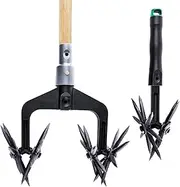 Rotary Tiller - 2-in-1 Garden Weeder Crumbler Soil Cultivator,Ergonomic Handle Manual Gardening Loosener Weeding Lawn Aerator for Reseeding Grass Yard Patio