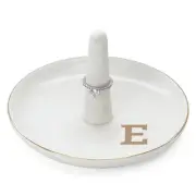 Initials Ring Holder Jewery Tray with personalized E-Monogrammed Engagement G...