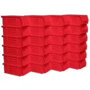 Akro-Mils Shelf Bin/Rack Red Plastic Stackable Storage Hanging Organizer (24Pck)
