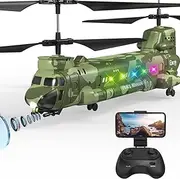 B-Qtech Remote Control Helicopter, Mini Drone Toy with Camera for Military Fans, Twin-Propeller RC Helicopter with Altitude Hold, One Key take Off/Landing Remote Control Toys