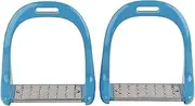 Horse Riding Stirrup, Saddle Stirrups, Horse Saddle Equestrian, Stainless Steel Non Slip Pad Equestrian Aluminum Saddle with Painting (Blue)