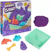Sandbox Set, 1Lb Purple Play Sand, Sandbox Storage, 4 Molds and Tools, Sensory