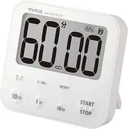 MAG TM-610A WH-Z Noah Precision Timer, Kitchen, Bath, Water Resistant, Washable, Waterproof, Study, Alarm Length Switching, Digital Clock Display, Dual Standing, Magnet, Magnet, White, Aquasunk
