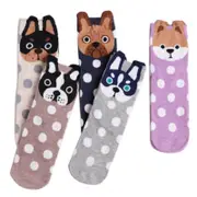 Women and Men Dog Animal Socks Fun Colorful Socks Patterned- Casual Dog's Face on Socks, 5 pairs