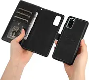 [GoshukunTech] for Samsung Galaxy S20 Case,for Galaxy S20 5G Phone Cover [2 in 1 Wallet Leather Case] Detachable Magnetic Flip Cover with Card Slots,Wrist Strap-Black