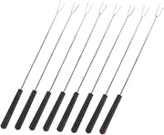 DONFAMDS 8pcs Safe Extendable Barbecue Forks with Ergonomic Handles Telescoping Roasting Sticks for Group Bbqs for Grilling and Outdoor Cooking