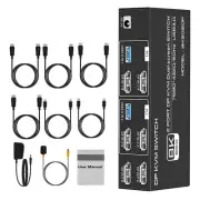 1PC 2x2 KVM Switch 4K 120Hz 8K USB3.0 KVM Switcher For 2 Computers 2 Monitors