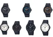Casio Mens Watch MW-240 Analog Black White Blue Orange Gold Dials 2YR Warranty