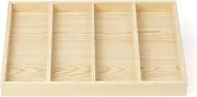AIMALL Wooden Jewellery Organiser Tray – 13.77 x 9.44 Inches Pine Display Plate with 4/12 Compartments for Rings, Bracelets, Earrings, and Accessories