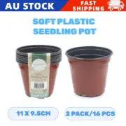 16x Soft Plastic Seedling Pot Nursery Growing Container Plant Flower Garden Pots