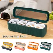 4 Grid Kitchen Seasoning Box Condiment Sugar Salt Storage Container Spice Jar