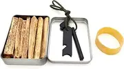 CZ-XING Fire Starter Kit Set - Emergency Flint Starter, Magnesium Rod, Waterproof Box, Outdoor Fatwood Stick, Survival Tool