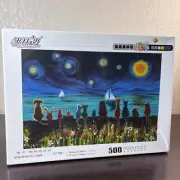Rare Michelangelo 500 Piece Jigsaw Puzzle - Animals Watching The Night Sky