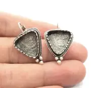 Earring Blank Base Settings Silver Resin Blank Cabochon Base inlay Mountings