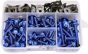 Motorcycle Full Fairing Bolts Kit Screws Fastener Clips Screw Nut for VT1100 MSX125 300 for XADV750 X-11(Bule)