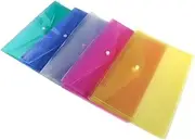 Tofficu Snap Button Document Bag 12 Pack File Folders Office Organizer A4 Size Plastic Snap Transparent
