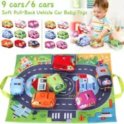 Soft Car Toys for Toddlers Soft Plush Car Set with Play Mat/Storage Bag ◸