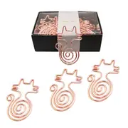 20 Pieces Metal Cat Shape Cute Paper Clips Creative Rose Gold Paperclip Bookmark Clip Document Notes Clips Office Supplies
