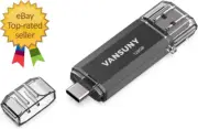 128GB Type C Flash Drive 2 in 1 OTG USB 3.0 + USB C Memory Stick with Keychain