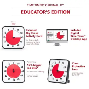 Time Timer 12吋 8吋 3吋 視覺倒數計時器 60分鐘定時器 含書寫卡 視覺化 時間管理 番茄鐘工作法