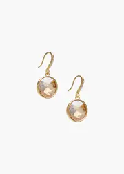 [Taking Shape] Taking Shape Detailed Jewel Drop Earring in Smoky Quartz - Women's Accessories Smoky Quartz
