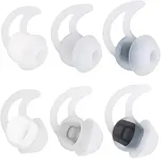 QC20 Replacement Noise Cancelling Double Flange Silicone Earbuds Compatible for Bose QuietControl 30 QC20 QC20i QC30 Soundsport Free SIE2 IE2 IE3 Wireless Headphones (White)