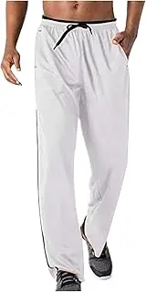 [Generic] Men's Jogger Pants Open Bottom Lightweight Athletic Pants Elastic Waist Workout Hiking Trousers with Zipper Pockets