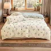 Bed Sheet Set for Kids - Cartoon Printed Bedding Kit for All Seasons,Comfortable Bedroom Supplies Quilt Cover Kit with Pillowcase for Adults, Girls, Children