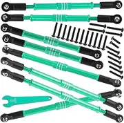 BRCatWPark Aluminum Turnbuckles Camber Links Upgrades Part for 1/10 E-Revo 2.0 Revo Summit,8Pcs RC Alloy Adjustable Turnbuckles Hop-Up,Replace Part#5319X 5338R,Green