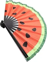 OSOLADY Dance Fan Fluorescent Glow Large Folding Hand Fan for Parties Weddings Decorative