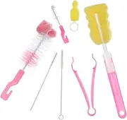 Anneome 2 Pack Baby Bottle Brush Set 14 Piece Nylon Brush Kit Bottle Brush Cleaner Sponge