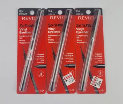 3 PACK REVLON SO FIERCE! VINYL EYELINER WATERPROOF 864 FORCE OF STEEL