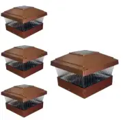 4 Pcs 5x5 Plastic Copper Square Post Fence Mount Cap Light