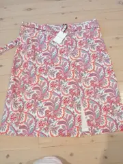 SPORTSCRAFT Liberty Print Paisley Cotton Skirt SIZE 16 Front Split Pockets Belt