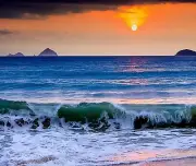 TROPICAL OCEAN SUNSET WAVES ISLANDS COMPUTER MOUSE PAD 9 x 7