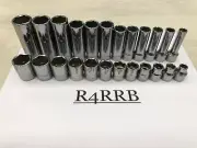 Snap-on Tools NEW 3/8" Drive 6pt METRIC Shallow Deep Chrome Socket Set 224SFFSM