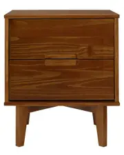 Walker Edison 2-Drawer Groove Handle Wood Nightstand