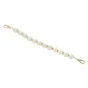 Imitation Pearl Bead Purse Chain 13.6" for DIY Handbag, Light Gold